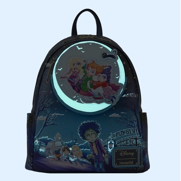 Loungefly | Disney Halloween Hocus Pocus Poster Glow Mini Backpack - Picture 3 of 16